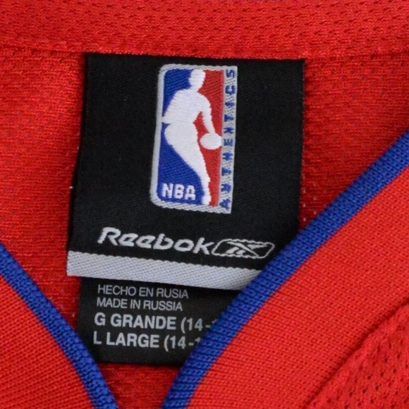 Reebok NBA Authentics Detroit Pistons #22 Prince Red Blue Basketball Jersey - Picture 8 of 13